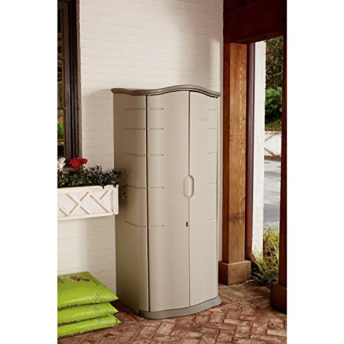 Rubbermaid Vertical Resin Weather Resistant Outdoor Storage Shed, 2×2.5 ft., Olive and Sandstone, for Garden/Backyard/Home/Pool | The Storepaperoomates Retail Market - Fast Affordable Shopping