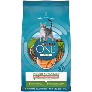 Purina ONE +Plus Indoor Advantage with Real Salmon No. 1 Ingredient, High Protein Cat Food – 7 lb. Bag