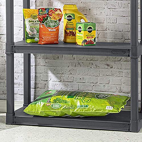 Sterilite 01643V01 4 Shelf Unit, Flat Gray Shelves & Legs, 1-Pack | The Storepaperoomates Retail Market - Fast Affordable Shopping