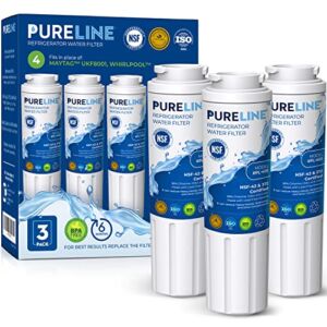 Pureline EDR4RXD1 Whirlpool Refrigerator Water Filter Replacement, Maytag UKF8001 Water Filter, Whirlpool Water Filter 4, Whirlpool WRX735SDHZ Water Filter, EveryDrop EDR4RXD1, UKF8001AXX, 3-Pack
