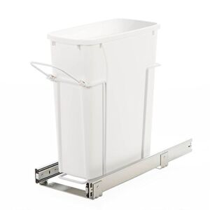 Knape & Vogt FBA_SBM9-1-20WH Trash Can, 17.31-Inch by 7.98-Inch by 20-Inch, White