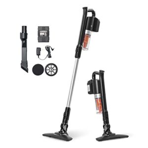 IRIS USA Cordless Cyclone Vacuum Cleaner with 2-in-1 Attachment, 55K RPM Self Standing Suction Stick with Rechargeable Battery, Hard Floor Rugs Carpet Home Office, 35 Minutes Run Time