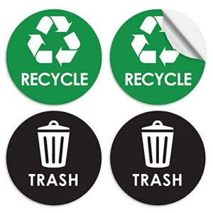 Recycle Sticker Trash Can Decal – 6″ Large Recycling Vinyl – 4 Pack