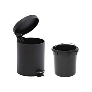 Addison Home 1.3 Gallon / 5 Liter, Steel Step Trash Can with Removable Inner Bucket, Black