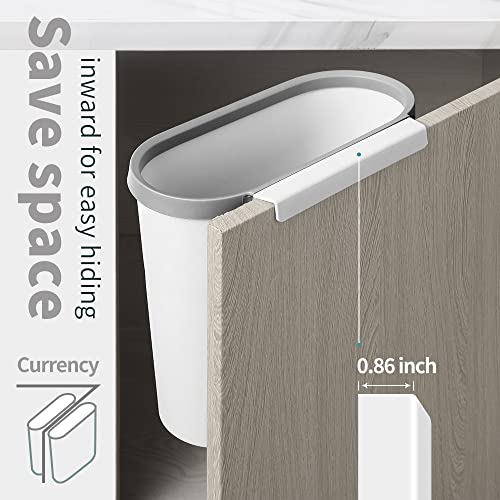 INSHA Hanging Trash Can,Small in-Cabinet Kitchen Garbage Bin Can Easy Attached to Cabinet Door Kitchen Drawer Car Waste Can with Top Ring to Fix Garbage Bag (LJT-White) | The Storepaperoomates Retail Market - Fast Affordable Shopping