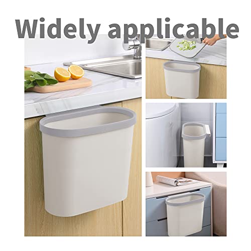 INSHA Hanging Trash Can,Small in-Cabinet Kitchen Garbage Bin Can Easy Attached to Cabinet Door Kitchen Drawer Car Waste Can with Top Ring to Fix Garbage Bag (LJT-White) | The Storepaperoomates Retail Market - Fast Affordable Shopping