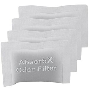 iTouchless 4-Pack AbsorbX Odor Filter Deodorizers, Absorbs Trash Odors, All Natural Activated Carbon, Biodegradable, for use with 8 Gallon and Larger Trash Cans