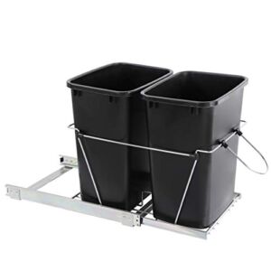 35 Quart Pull Out Trash Can Under Cabinet, Trash Bin Pull Out Kit, Under Sink Garbage Can, Slide Out Garbage Can for Kitchen, Double Trash Can for Kitchen, Sliding Pull Out Waste Bin Recycling Bin