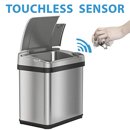 iTouchless 2.5 Gallon Garbage Fragrance, Touchless Automatic Bin, Perfect for Bathroom and Office Trash Cans with AbsorbX Odor Filter, 2 Gal Sensor Stainless Steel | The Storepaperoomates Retail Market - Fast Affordable Shopping