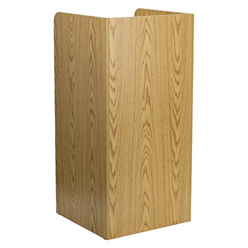 Flash Furniture Sony Laminate Wood Tray-Top Commercial Grade Trash Receptacle in Oak | The Storepaperoomates Retail Market - Fast Affordable Shopping