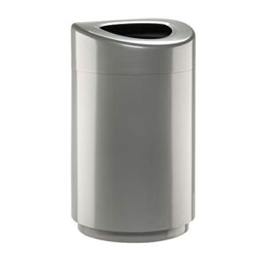 Safco Products Open Top Trash Receptacle with Liner 9920SL, Silver, 30 Gallon Capacity, Hands-Free Disposal, Modern Styling