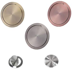 Stainless Steel Countertop Flush Built-in Flip-top Swing Cover Lid Trash Garbage Chute Kitchen Bath Top Grommet Bronze Red Gold (Titanium Black, Large)