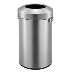 EKO Urban Commercial Round Open Top Stainless Steel Trash Can 90L