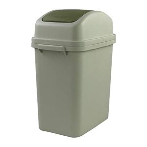 Ortodayes 1.8 Gallon Plastic Trash Can with Lid, Desktop Trash Bin (Green)