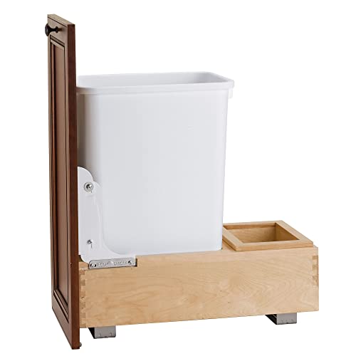 Rev-A-Shelf 4WC-15DM1 Double 35-Qt Pull Out Bottom Mount Trash Container with Front Side Mounting and Full Extension Ball Bearing Sides, Maple | The Storepaperoomates Retail Market - Fast Affordable Shopping