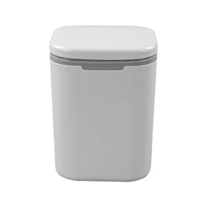 AnnkkyUS 2 L Mini Trash Can, Tiny Trash Can with Lid (Grey)