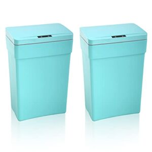 Dkeli Trash Can 13 Gallon Kitchen Trash Can for Bathroom Bedroom Home Office Automatic High-Capacity Plastic Touch Free Garbage Can with Lid Waste Bin 50 Liter, Set of 2