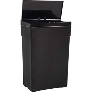 Automatic Trash Can 13 Gallon Garbage Bin Waste Bins with Lid Garbage Can Touch Free Trash Can Sensor Kitchen Waste Bin for Bedroom Bathroom Home Office, Black