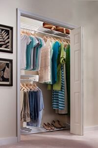EZ Shelf – DIY Closet Organizer Kit – Expandable to 18.4 ft. Hanging & Shelf Space – White