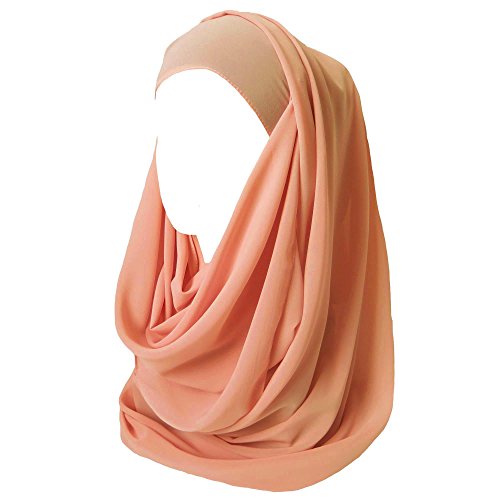 Lina & Lily Solid Color Thick Chiffon Muslim Hijab Long Scarf (Peach) | The Storepaperoomates Retail Market - Fast Affordable Shopping