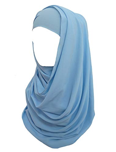 Lina & Lily Non-see-through Bubble Chiffon Muslim Hijab Head Scarf Wrap Thick Lightweight (Light Blue) | The Storepaperoomates Retail Market - Fast Affordable Shopping