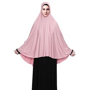 XINFU Women’s High Stretch Hijab Muslim Arabian Long Milk Silk Purity Color Chiffon Hijab, Dark Pink, X-Small