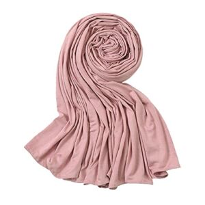 Hophor Soft Stretch Head Wrap Scarfs Long Muslim Hijab Jersey Scarf Shawls and Wraps (Pink)