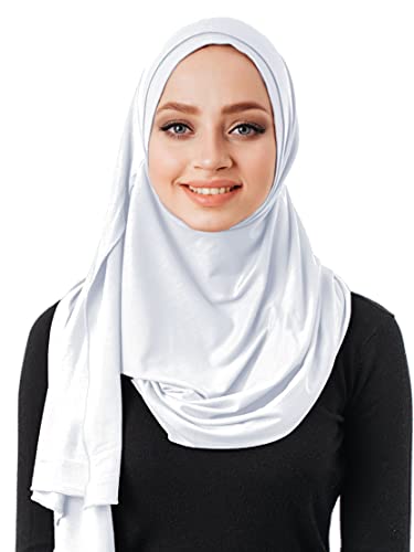 VeilWear No pins, cotton head scarf, instant hijab one piece, ready to wear muslim accessories for women (white) | The Storepaperoomates Retail Market - Fast Affordable Shopping