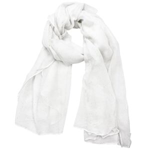Woogwin Women’s Cotton Scarves Lady Light Soft Fashion Solid Scarf Wrap Shawl(Glitter White)