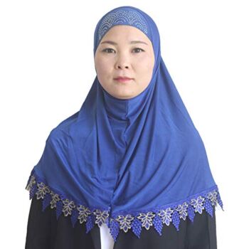 Modest Beauty Muslim Islamic Scarf Hijab for Women Girls Rhinestone Scarves With Embroidery Lacework | The Storepaperoomates Retail Market - Fast Affordable Shopping