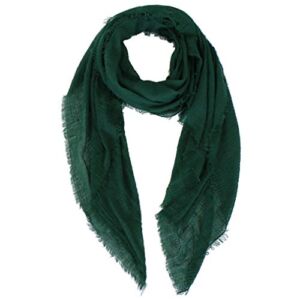 LMVERNA Women wrinkle Scarf Crinkle Muslim Hijab scarves Solid Color Long Wrap Scarf (Dark Green)
