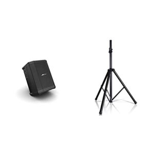 Bose S1 Pro Portable Bluetooth Speaker System w/Battery – Black & Pyle Universal Speaker Stand Mount Holder Heavy Duty Tripod w/Adjustable Height from 40” to 71” and 35mm