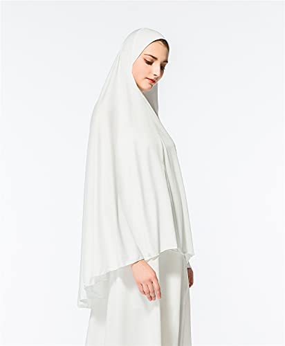 Qubanda Women Muslim Islam Headscarf Hijabs Muslim Headscarf Turban Jersey Hijabs Long Cape Hat, White, Large | The Storepaperoomates Retail Market - Fast Affordable Shopping