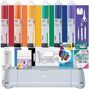 Cricut Maker 3 Machine Bundle Basic Tool Kit Transfer Tape Smart Permanent Rainbow Vinyl DIY Matless Cutting 10X Force 2X Faster Compatible with iOS Android Windows & Mac Bluetooth Connectivity