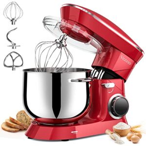 9.5 Qt Stand Mixer, 10-Speed Tilt-Head Food Mixer, Vezzio 660W Kitchen Electric Mixer with Stainless Steel Bowl, Dishwasher-Safe Attachments for Most Home Cooks (Red)