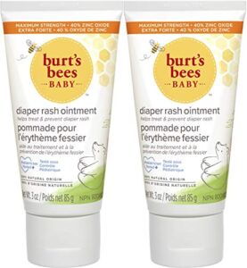 Diaper Rash Ointment, Burt’s Bees 100% Natural Baby Skin Care, 3 Ounce (2 Pack)