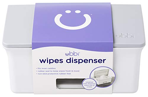 Ubbi Baby Wipes Dispenser with Weighted Plate and Secure Seal, Nursery and Baby Registry Essential to Keep Wipes Fresh, Gray | The Storepaperoomates Retail Market - Fast Affordable Shopping