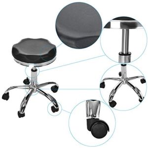 YOMXL Rolling Swivel Saddle Stool with Wheels Height Adjustable for Salon Spa Ergonomic Swivel Chair