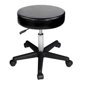 Master Massage Versatile Height Adjustable Rolling Swivel Hydraulic Stool In Black for Salon, Beauty, Home & Office