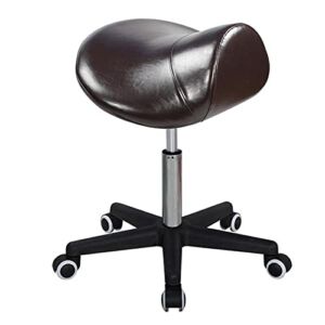 Master Massage Ergonomic Swivel Saddle Stool, Posture Chair with a Durable Pneumatic Hydraulic Lift,Perfect for Professionals and for at Home use (Coffee)