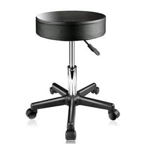 PARTYSAVING Supportive Adjustable Hydraulic Rolling Swivel Stool for Massage and Salon Office Facial Spa Medical Tattoo Chair Cushion & Wheels – Extra Large, APL1159