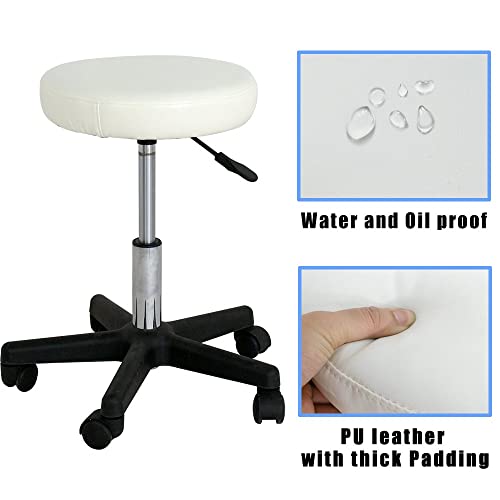 Adjustable Hydraulic Rolling Swivel Salon Stool Chair Tattoo Massage Facial Spa Stool Chair Black (White) | The Storepaperoomates Retail Market - Fast Affordable Shopping