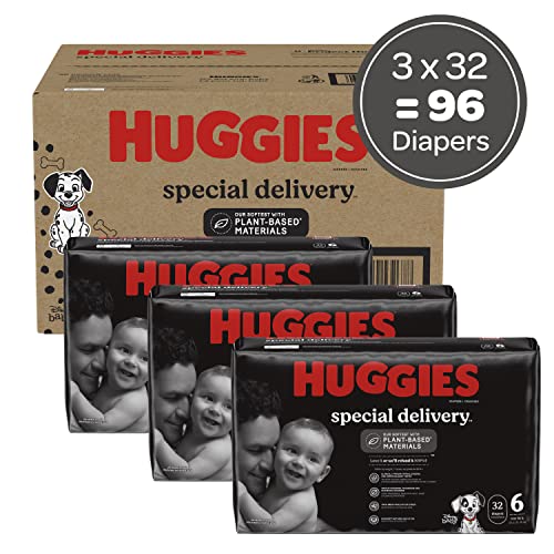 Hypoallergenic Baby Diapers Size 6 (35+ lbs), Huggies Special Delivery, Fragrance Free, Safe for Sensitive Skin, 96 Ct | The Storepaperoomates Retail Market - Fast Affordable Shopping