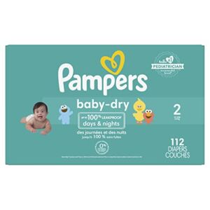 Diapers Size 2,112 Count – Pampers Baby Dry Disposable Baby Diapers, Super Pack, Packaging & Prints May Vary