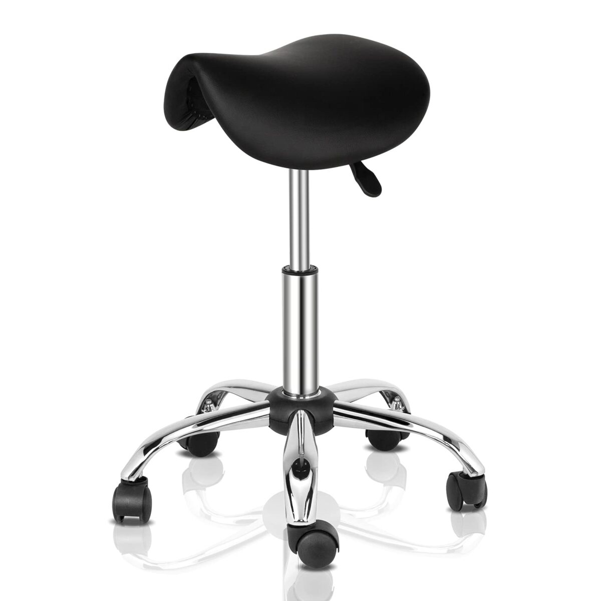 OmySalon Saddle Stool Rolling Chair, Ergonomic Saddle Chair with Swivel Wheels, Adjustable Hydraulic Stylist Cutting Stool for Tattoo Facial Massage Salon Medical Spa, Black | The Storepaperoomates Retail Market - Fast Affordable Shopping