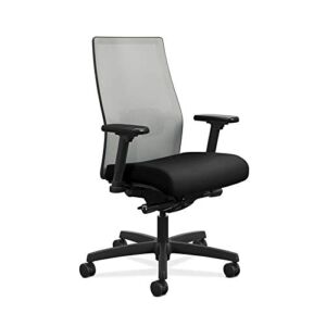 HON Office Chair Ignition 2.0 – Ergonomic Computer Desk Chair with Mesh Back, Syncro Tilt Recline, Adjustable Lumbar Support & Armrests, Comfortable Seat Cushion, 360 Swivel Rolling Wheels – Fog