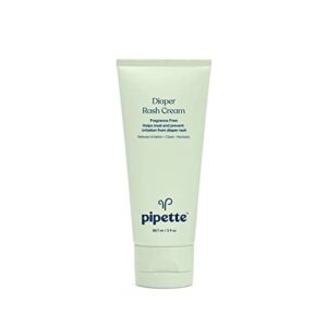 Pipette Diaper Rash Cream – Relieve & Prevent Diaper Rash with Non-Nano Zinc Oxide, Fragrance-Free Baby Butt Cream, Non-Toxic Daily Protective Balm, 3 fl oz