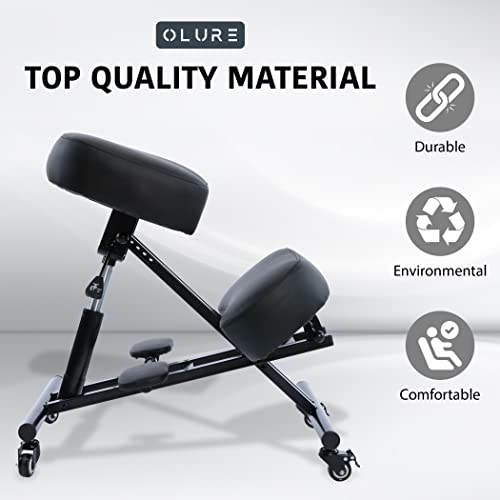 OLURE 43″ Ergonomic Adjustable Kneeling Chair with 5″ Thick Comfortable Memory Foam Cushion – 330 lbs Max Capacity – Home Office Stool with Back Support for Improving Posture – Accessories Included | The Storepaperoomates Retail Market - Fast Affordable Shopping