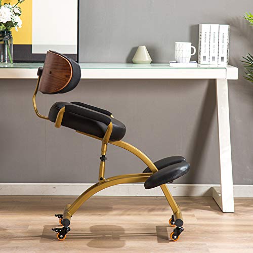 Rolling Kneeling Chair with Back Support, Ergonomic Adjustable Stool for Improve Your Posture with Faux Leather Knees Cushions and Flexible Casters for Home Office,Green | The Storepaperoomates Retail Market - Fast Affordable Shopping