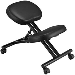 Topeakmart Home Office Ergonomic Kneeling Chair Adjustable Knee Stool Posture Corrective Angled Seat Black